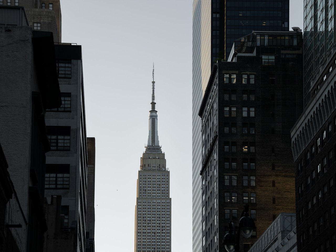 Empire State Building framed between Midtown towers, New York
