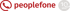 Rotes peoplefone Logo mit Telefon-Symbol und grauem Siegel zum 10-jährigen Jubiläum auf schwarzem Hintergrund.