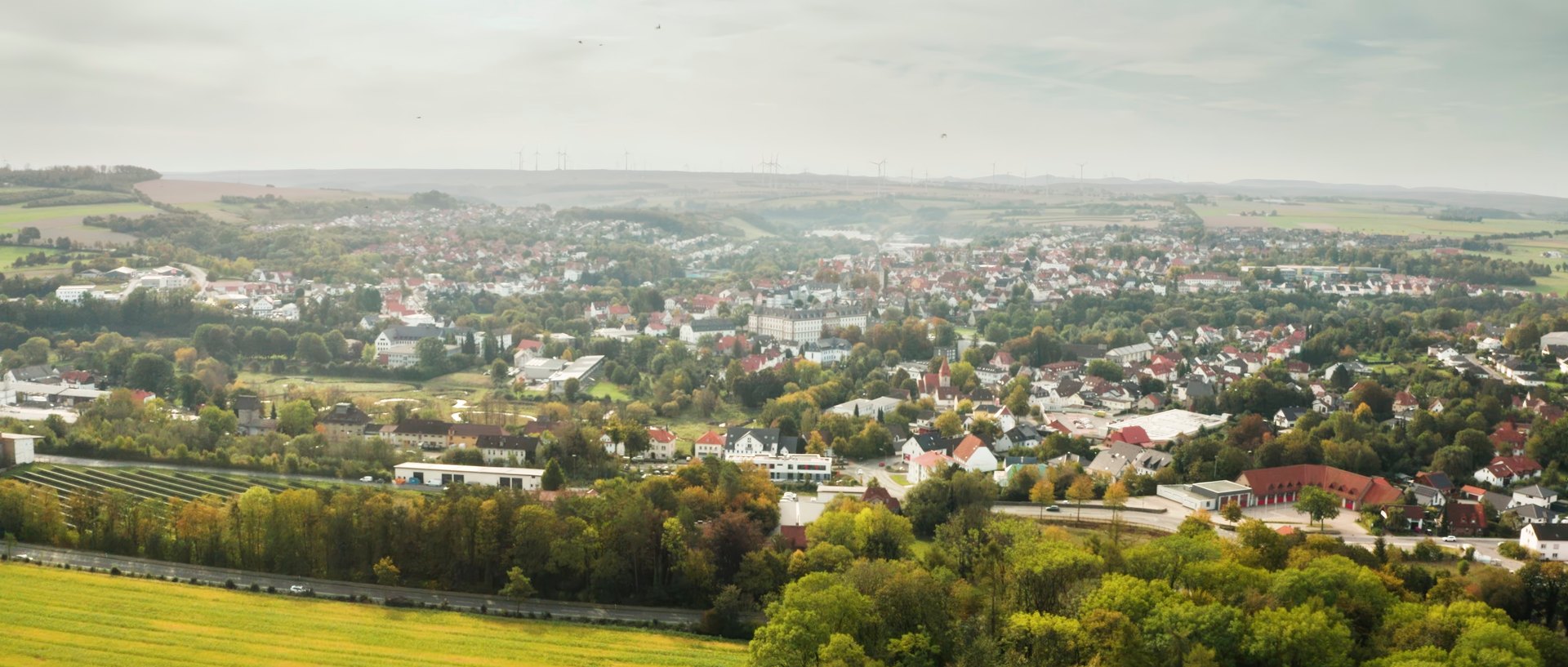 Panorama über die Kernstadt von Büren, Kreis Paderborn
