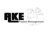 AKE Project Management Logo mit stilisiertem Globus.