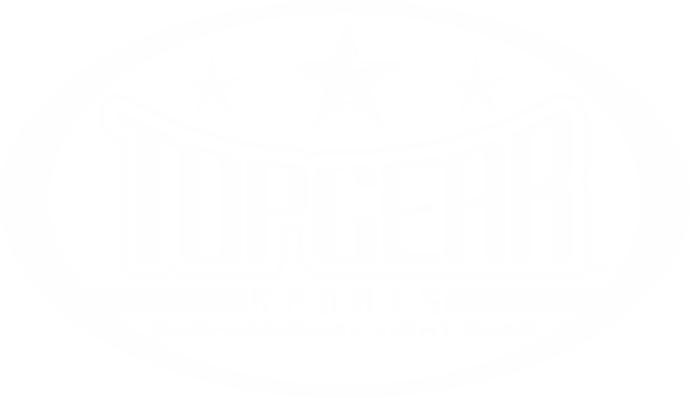 Weißes Top Gear Sports Logo auf grünem Hintergrund mit Sternen und "PROFESSIONAL FIGHT GEAR".
