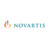 Novartis-Logo mit einer orange-blauen Flamme und dem Schriftzug „NOVARTIS“.