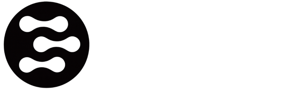Schwarzes MVT Connect Logo mit drei verbundenen weißen ovalen Formen.