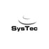 SysTec Logo: Schwarze Schrift "SysTec" mit zwei grauen, gebogenen Linien darüber.