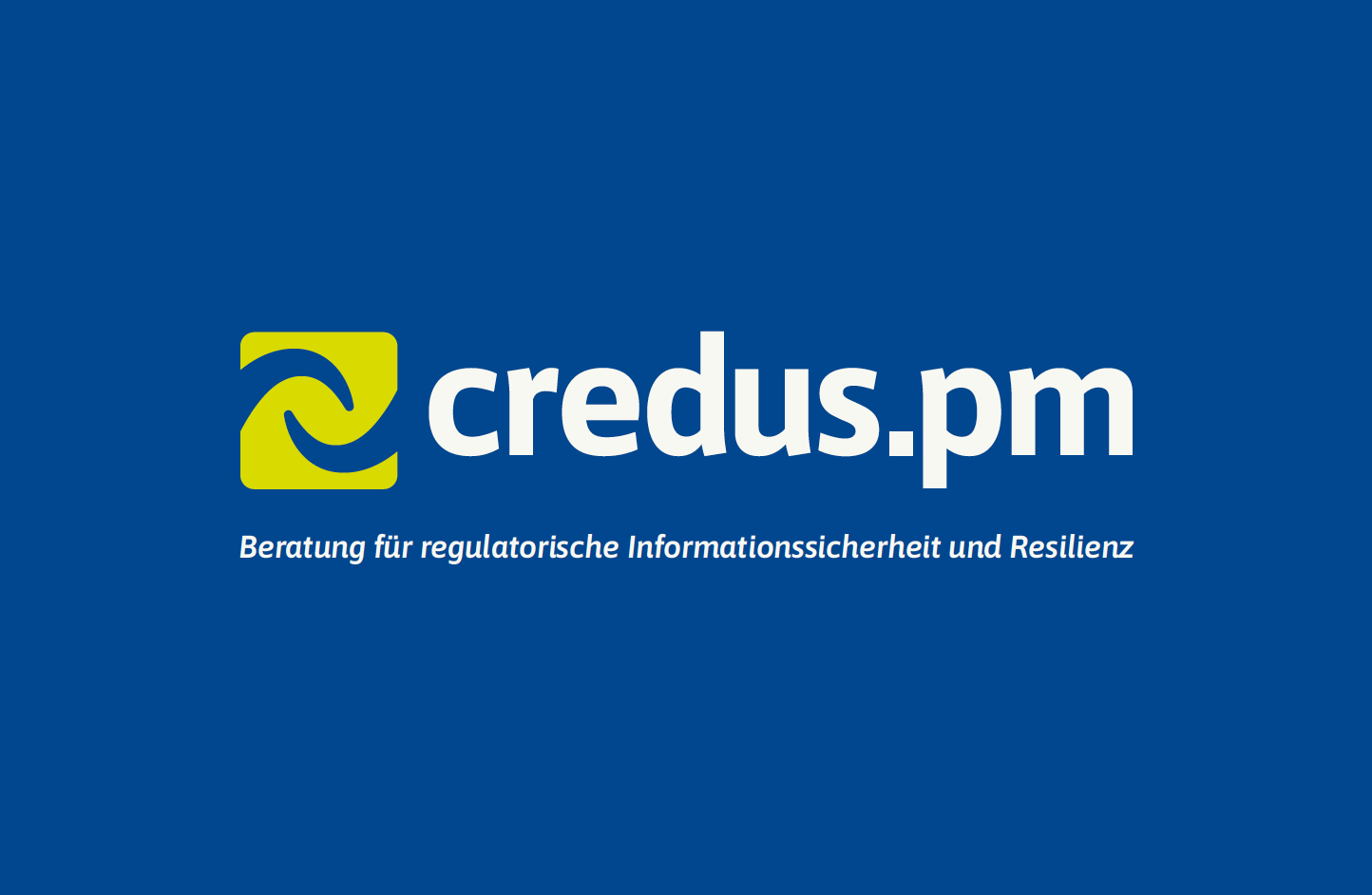 Logo der credus.pm GmbH auf blauem Hintergrund