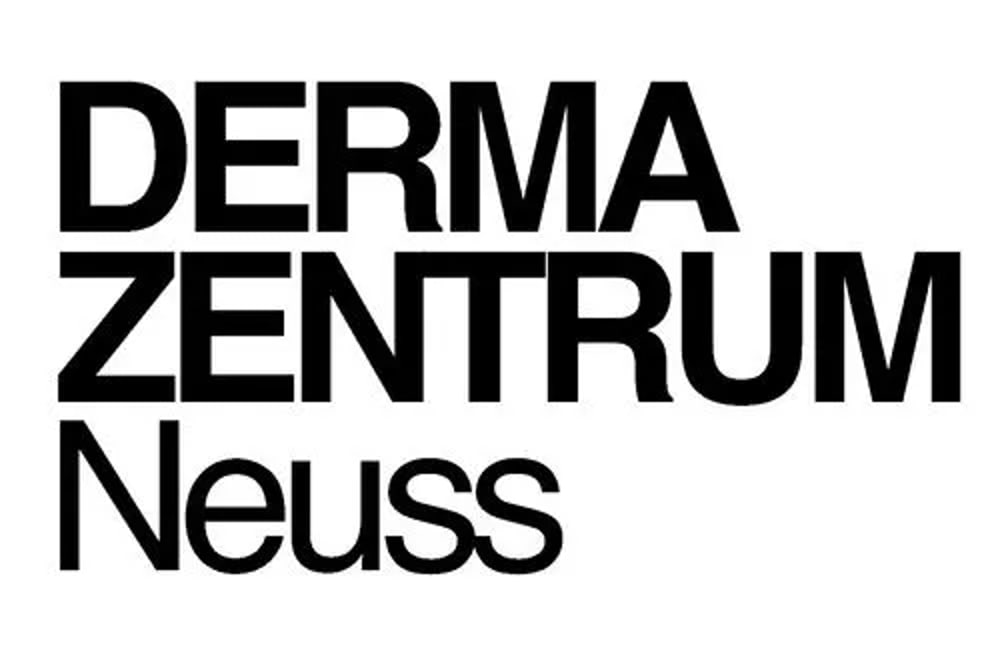 Schwarzer Text auf weißem Hintergrund: Dermazentrum Neuss