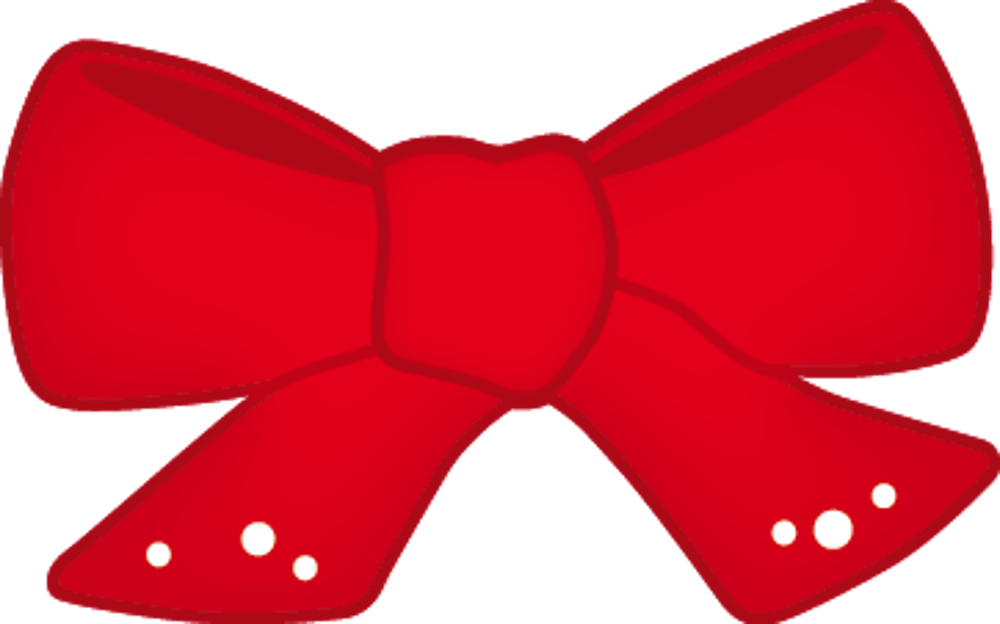 Rote Schleife mit weißen Punkten auf den Enden.