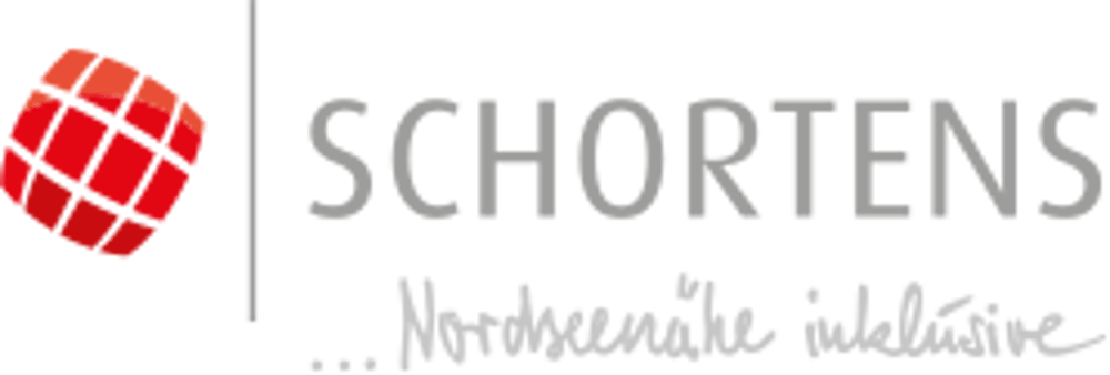 Logo von Lügde: Rote Skyline, blauer Hügel, Schriftzug "Lügde Staatlich anerkannter Erholungsort".