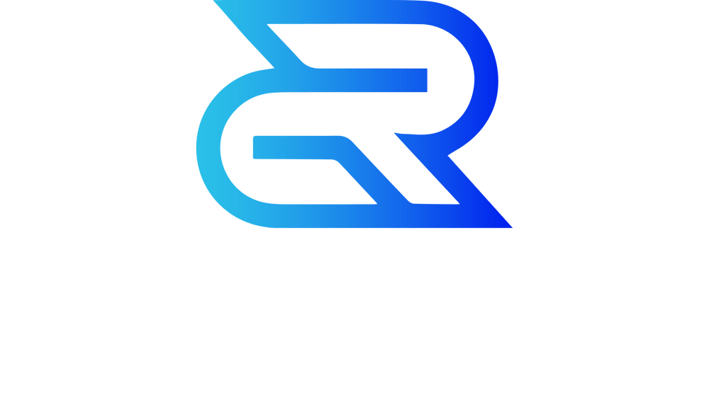 Blaues Logo mit stilisierten Buchstaben RG über weißem Text "ROI GROWTH".