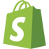 Grünes Shopify-Logo in Form einer Einkaufstüte