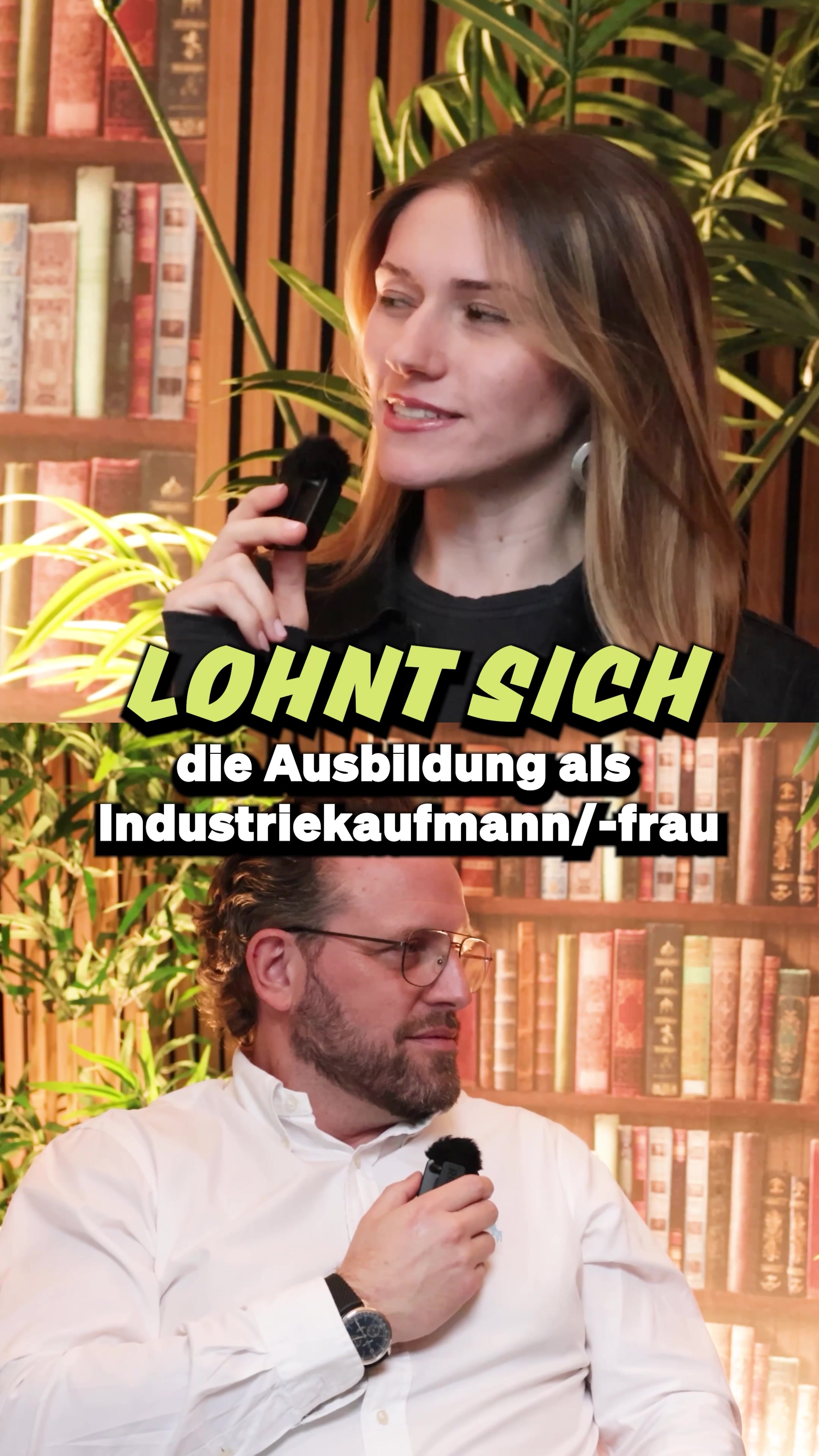 Inszeniertes Gespräch über den Alltag und die Aufstiegschancen als Industriekaufmann oder Industriekauffrau bei Rohde & Schwarz