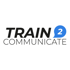 TRAIN 2 COMMUNICATE-Logo mit einer blauen Sprechblase, die die Ziffer 2 enthält.