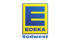Blaues Edeka-Logo mit gelbem Rahmen und dem Text "Edeka Südwest".