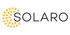 SOLARO Logo mit orangefarbener, spiralförmiger Grafik links von "SOLARO" auf weißem Hintergrund.