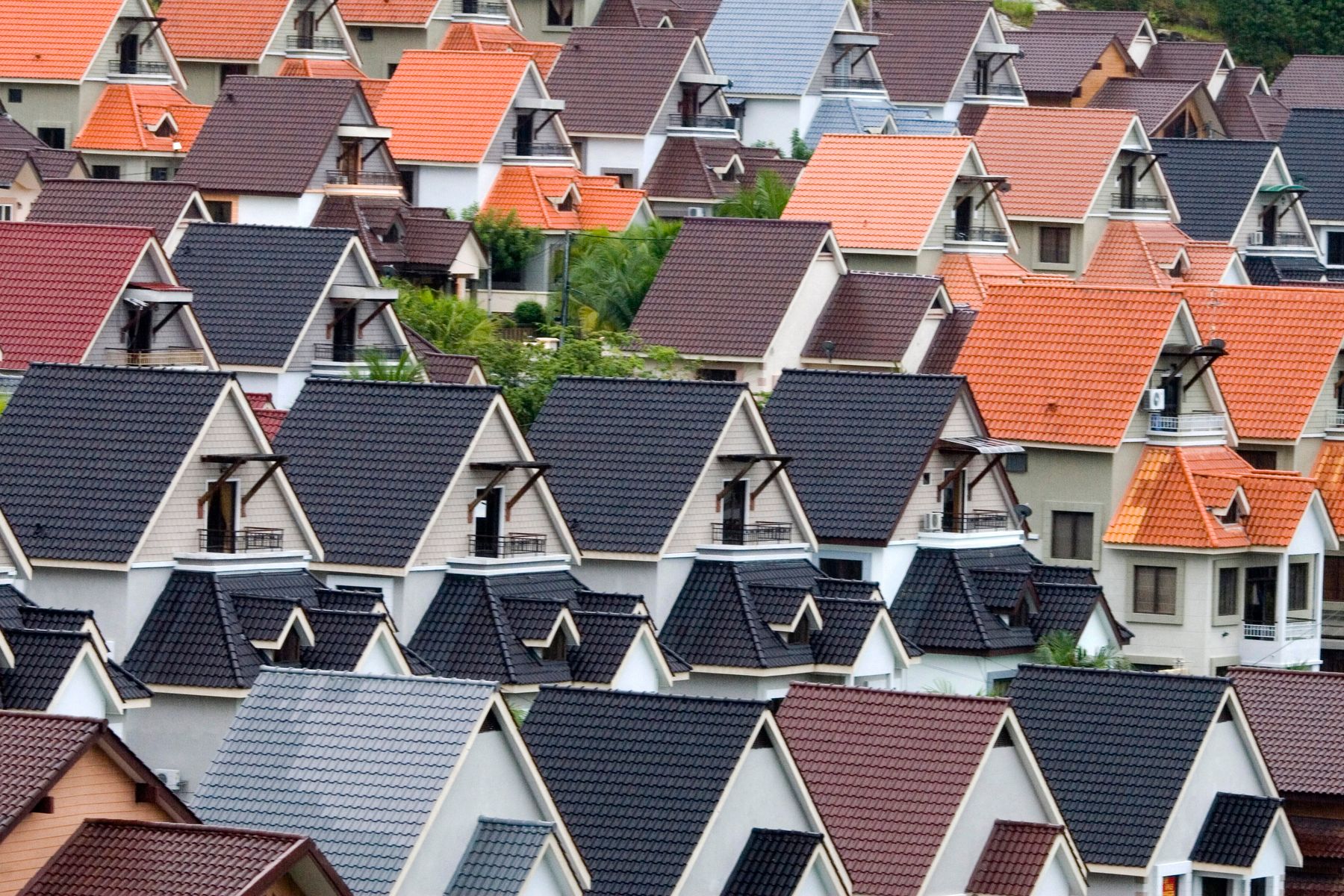Rooftops across a residential neighbourhood in North Texas