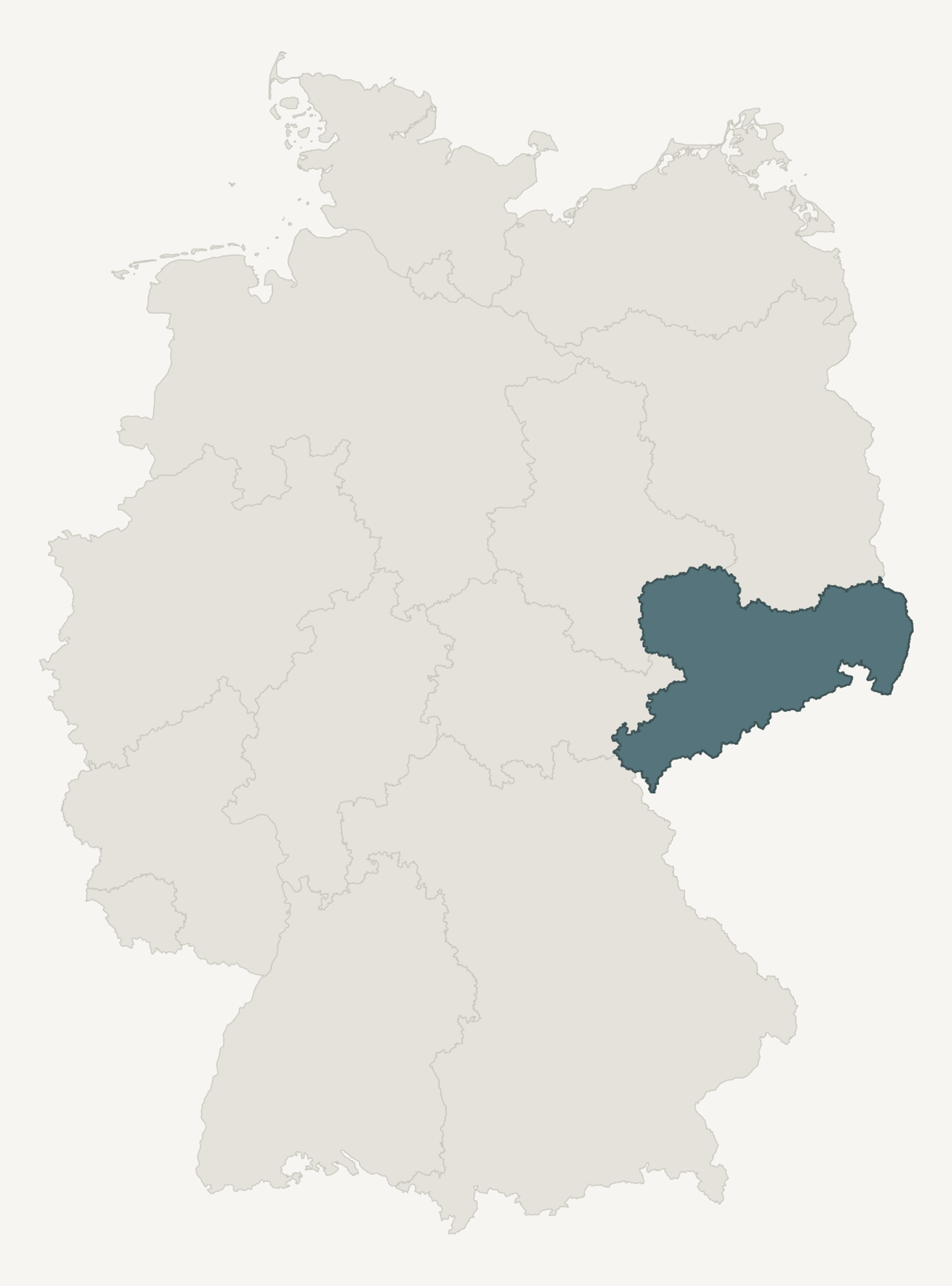 Umrisskarte von Sachsen innerhalb Deutschlands