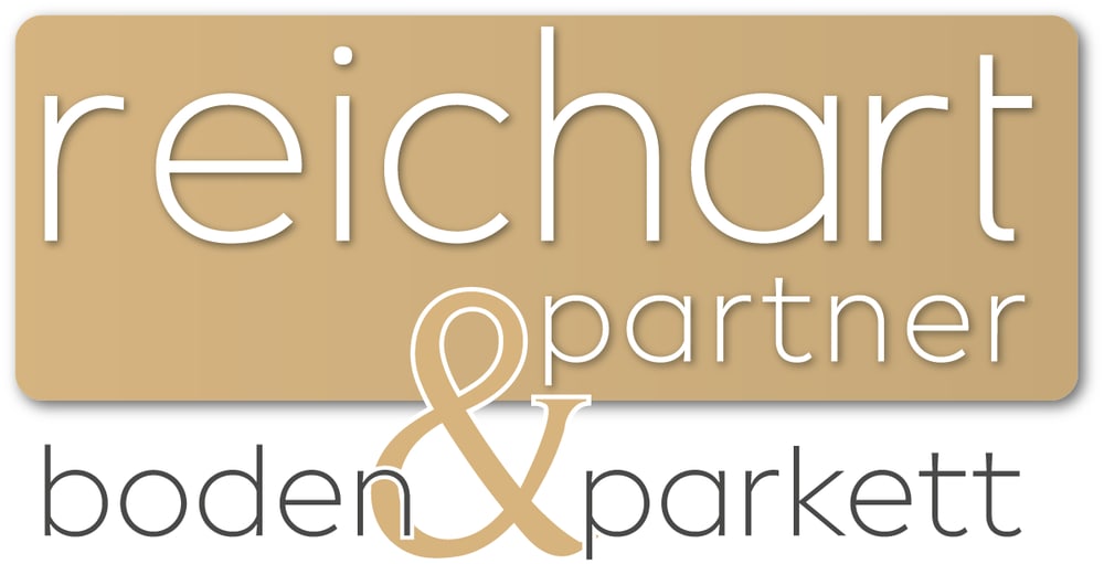 Reichart & Partner Boden & Parkett Logo auf beigem Hintergrund