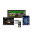 Verschiedene Geräte mit responsivem Website-Design: Laptop, Tablet, Desktop und Smartphone zeigen verschiedene Websites.