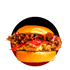 Saftiger Burger mit Bacon, Käse und Salat