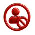 Rotes Personensymbol mit einem roten Sperrkreis.