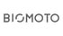 Grauer BIOMOTO Schriftzug in serifenloser Großschrift auf weißem Hintergrund.
