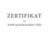 ZERTIFIKAT für KMR Qualitätsmakler 2006 auf grünem Hintergrund.