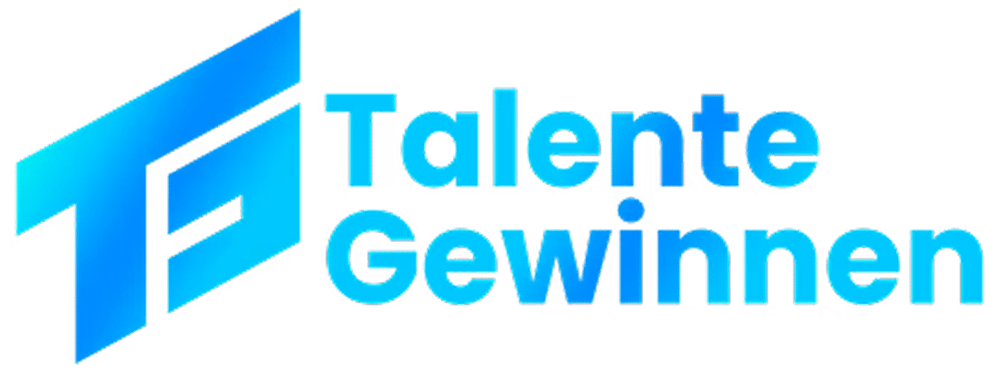 Logo mit stilisierten blauen Buchstaben "TG" und dem Text "Talente Gewinnen" in Blau.