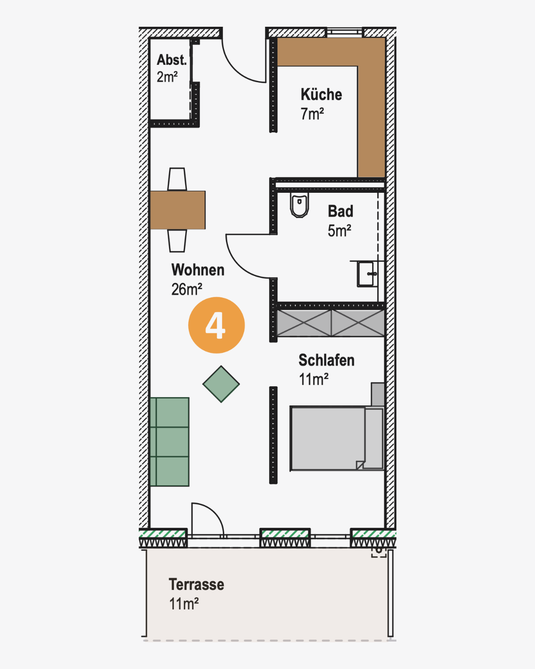Grundriss Wohnung 4
