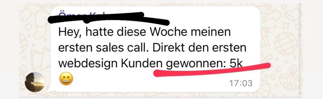Kundenergebnis: Erster Webdesign-Kunde 5k