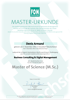 Master of Science Urkunde – Business Consulting & Digital Management, FOM Hochschule