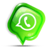 Grünes glänzendes WhatsApp-Sprechblasen-Symbol mit weißem Telefonhörer.