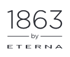 1863 by Eterna Logo mit dünnen, dunklen Ziffern und Buchstaben auf weißem Hintergrund.