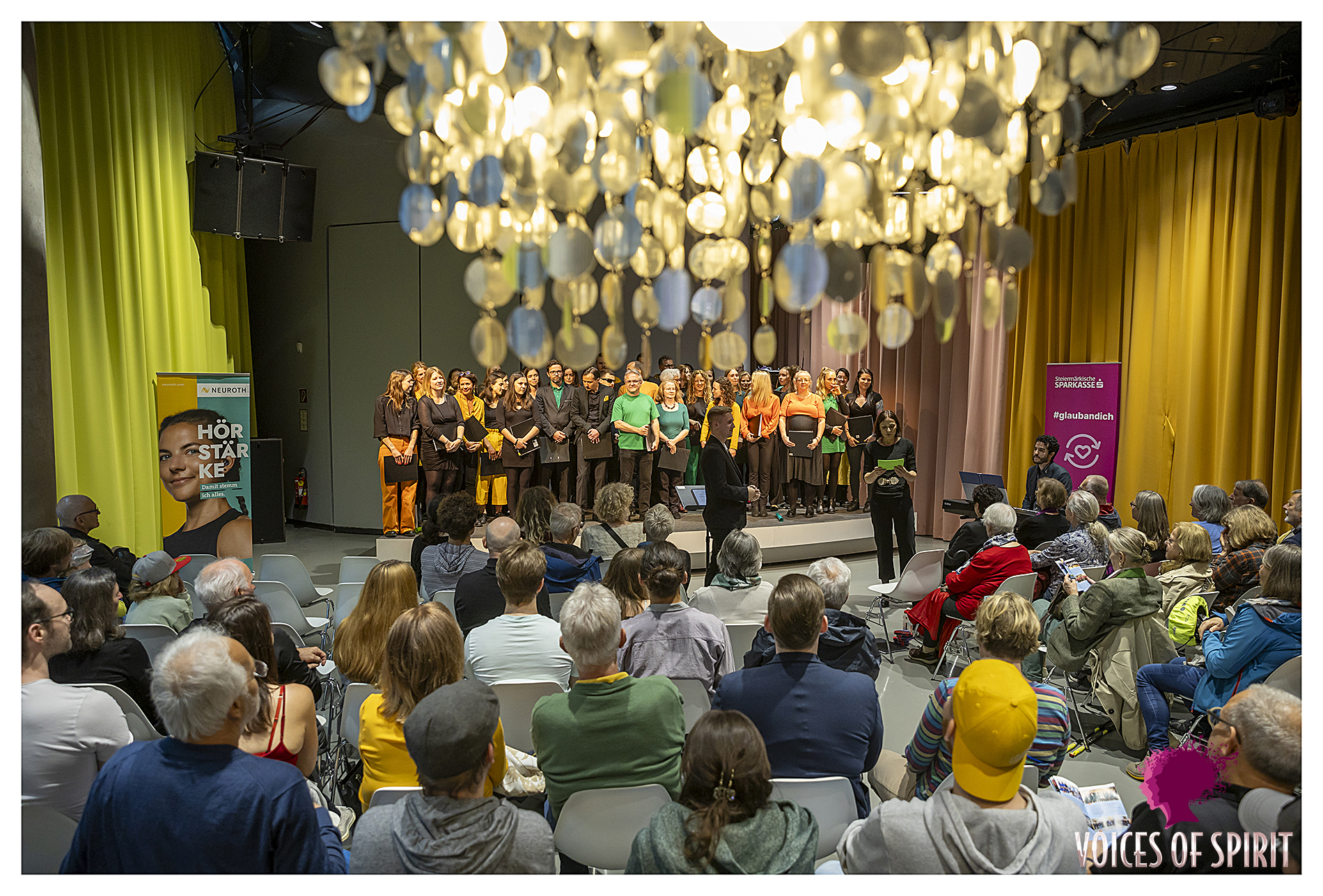 MegaFunChor performing at the Kunsthaus in the Long Night of Choirs, Voices of Spirit 2024, Graz
