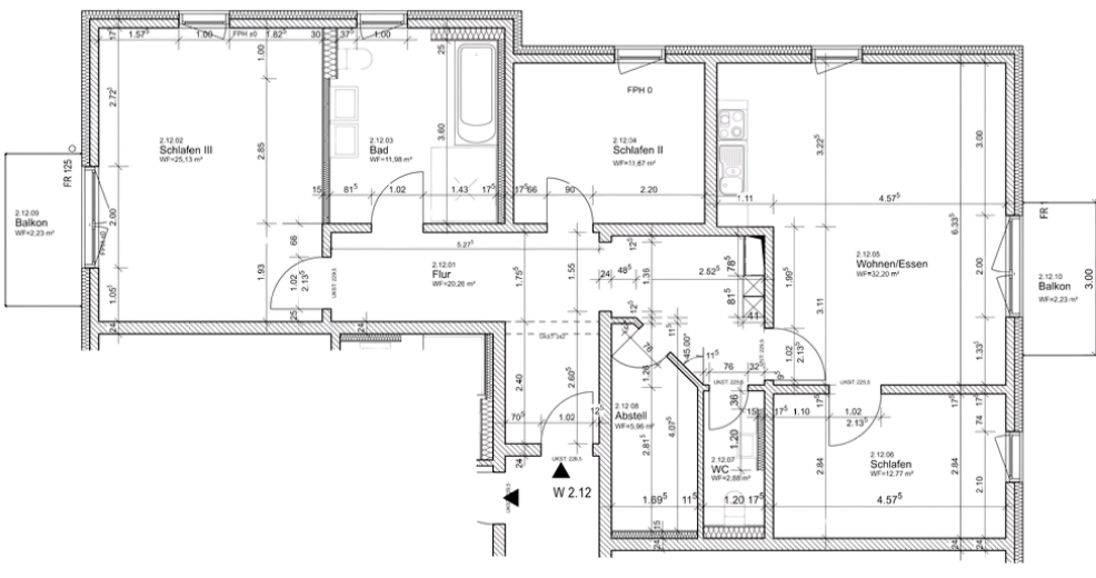Grundriss 4-Zimmer 127,29 m²