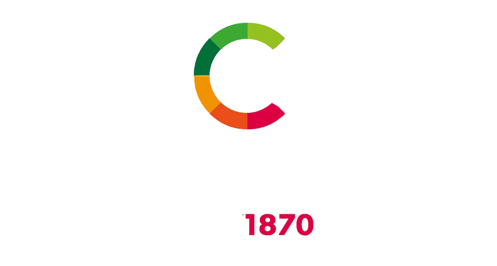 BonitätsLabel KSV1870 Logo mit einem bunten Kreis-Symbol und weißem Häkchen auf schwarzem Hintergrund.