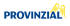 PROVINZIAL-Logo mit blauem Text und gelben Flügeln