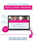 Kostenloses Live-Webinar "Dein SEVON-Training" auf einem Laptop mit Q&A und 2-Stunden-Kompaktformat.