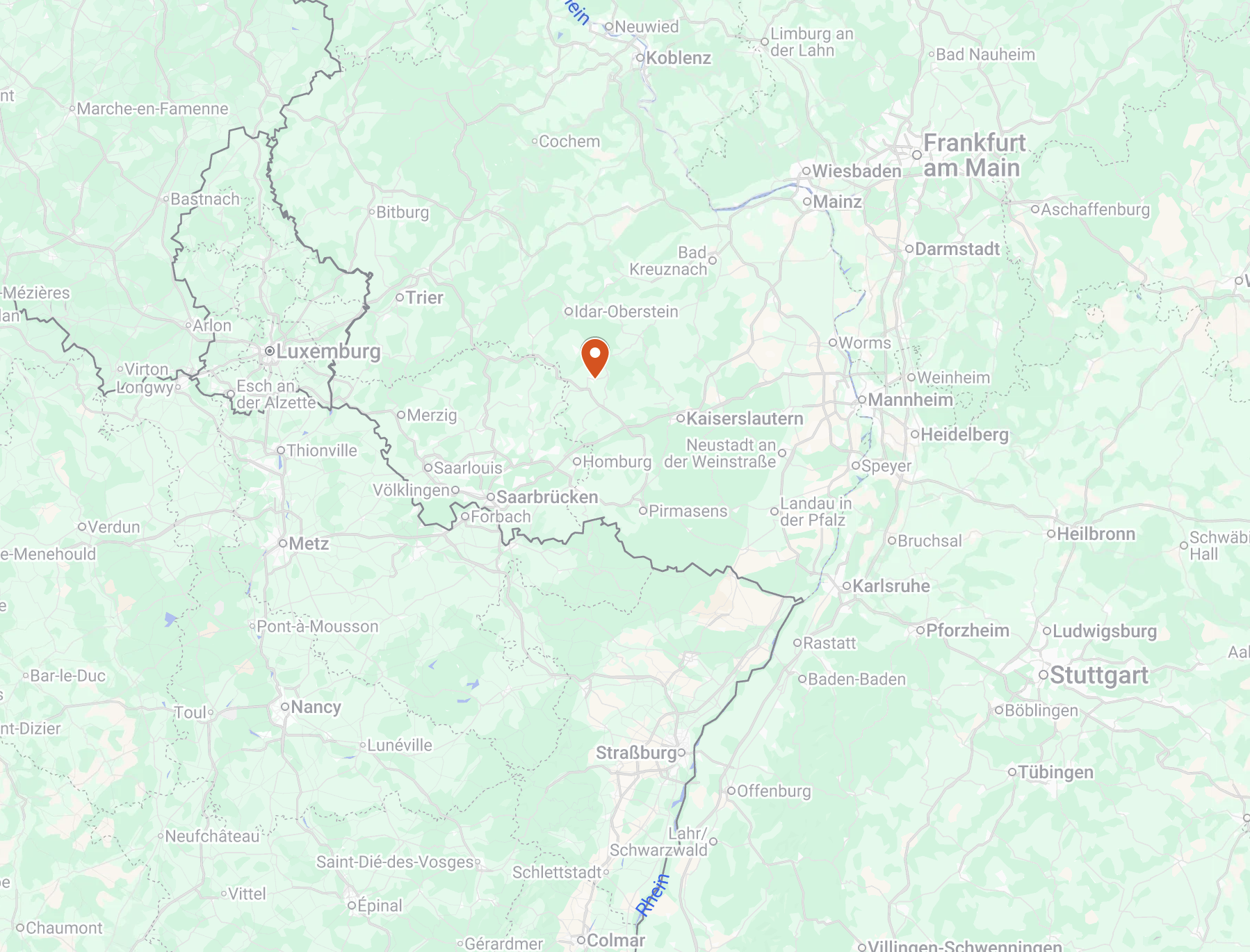 Karte mit dem Einsatzgebiet rund um Kusel