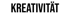 Schwarzer Text auf grünem Hintergrund, der das Wort "KREATIVITÄT" anzeigt.