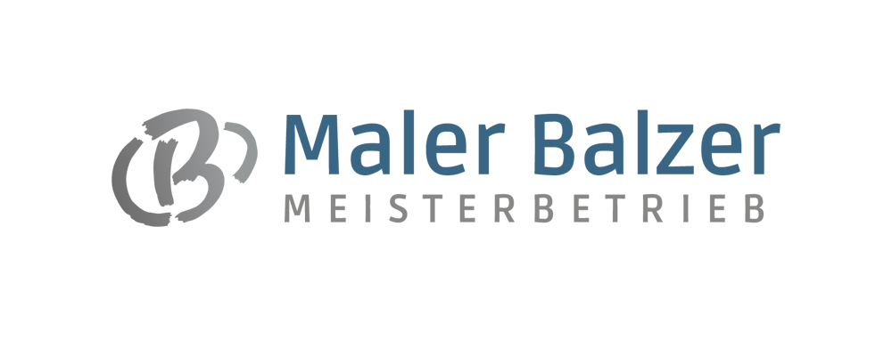 Logo mit verschlungenem "B" und Text "Maler Balzer MEISTERBETRIEB" auf grünem Hintergrund.