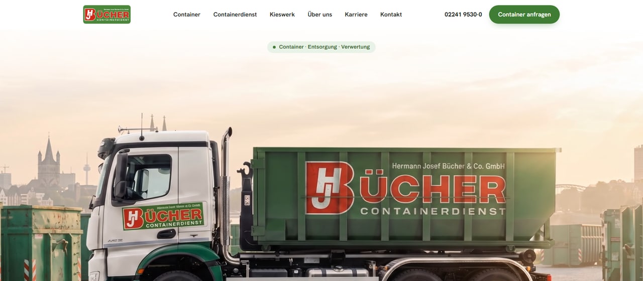 Website Bücher Containerdienst Troisdorf