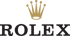 Goldene Krone über dem schwarzen Schriftzug "ROLEX" auf dunkelgrünem Hintergrund.