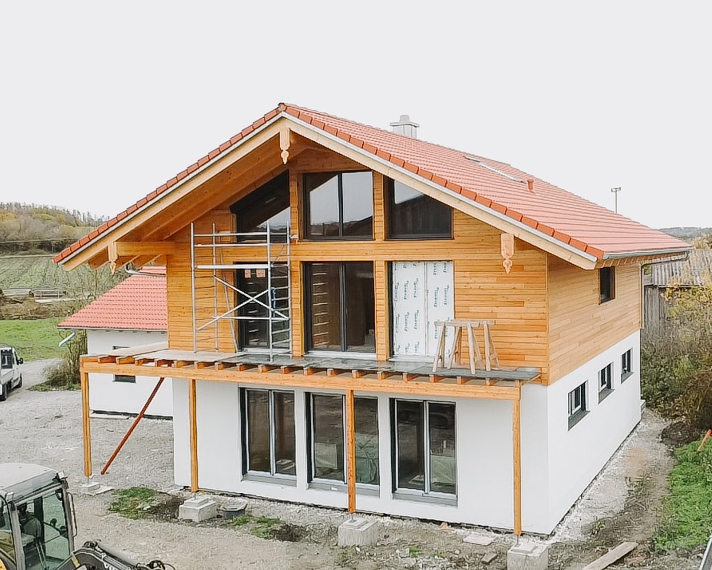 Neubau in Holzrahmenbauweise, Rohbau – Zimmerei Neidlein, Schnelldorf