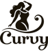 Schwarzes Logo einer übergewichtigen Frauensilhouette mit Welle 