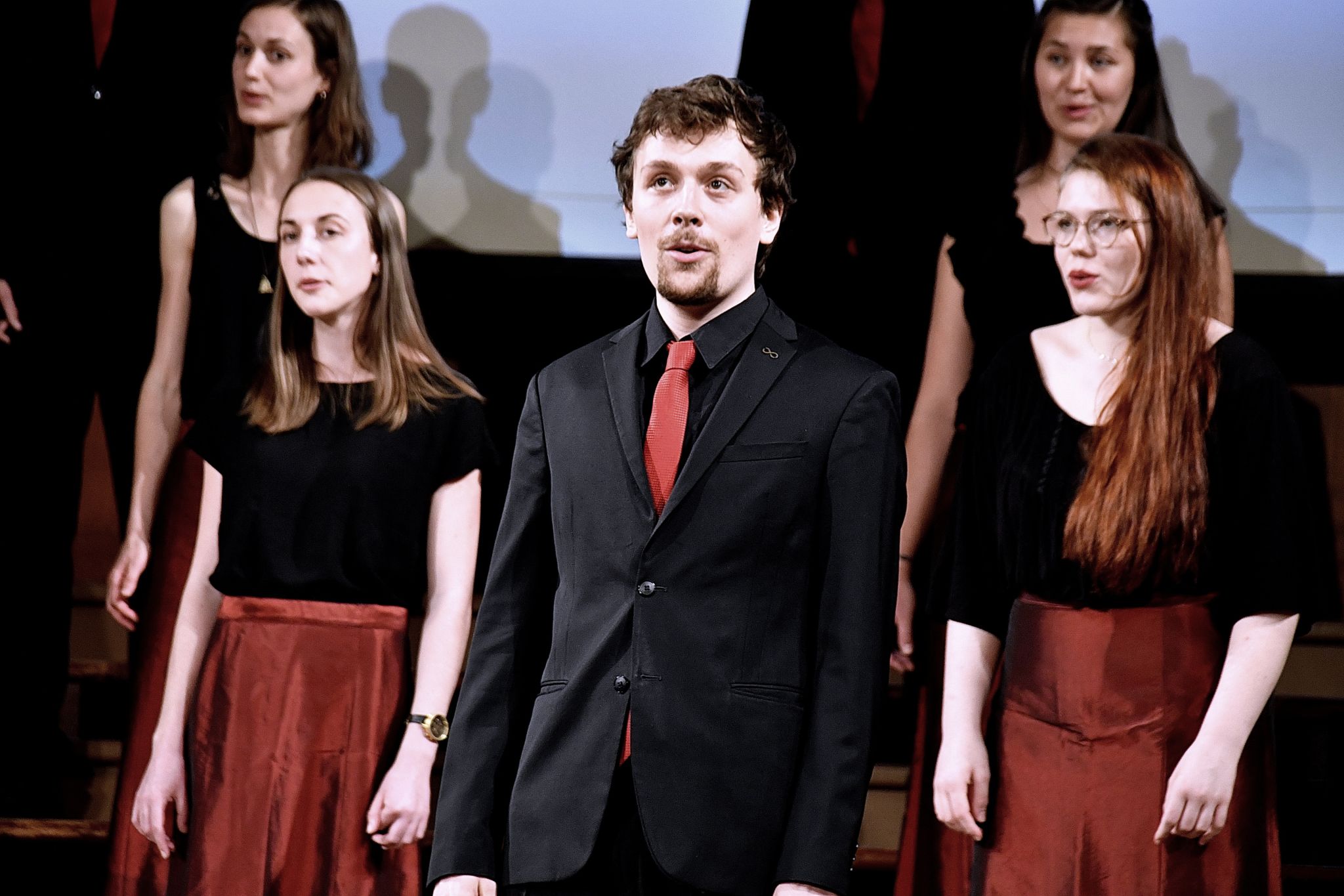 Vocal ensemble performing in the Hello World concert series, Voices of Spirit 2021, Graz