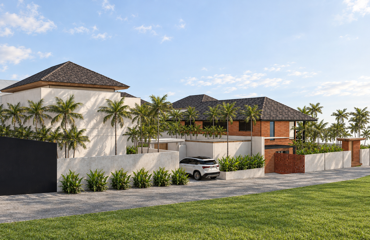 Visualisierung: Villa von The Court Saba von aussen