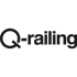 Schwarzes Logo mit dem Text "Q-railing".