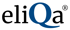 Schwarzer und blauer "eliQa"-Text mit einem eingetragenen Warenzeichen-Symbol.