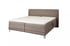 Dunkelgraues Boxspringbett Reviera mit gestepptem Kopfteil und weißer Matratze.