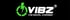 Grünes Blitzsymbol in einem Kreis, daneben weißer Text "VIBZ" und darunter "THE SOCIAL CHARGER" auf schwarzem Hintergrund.